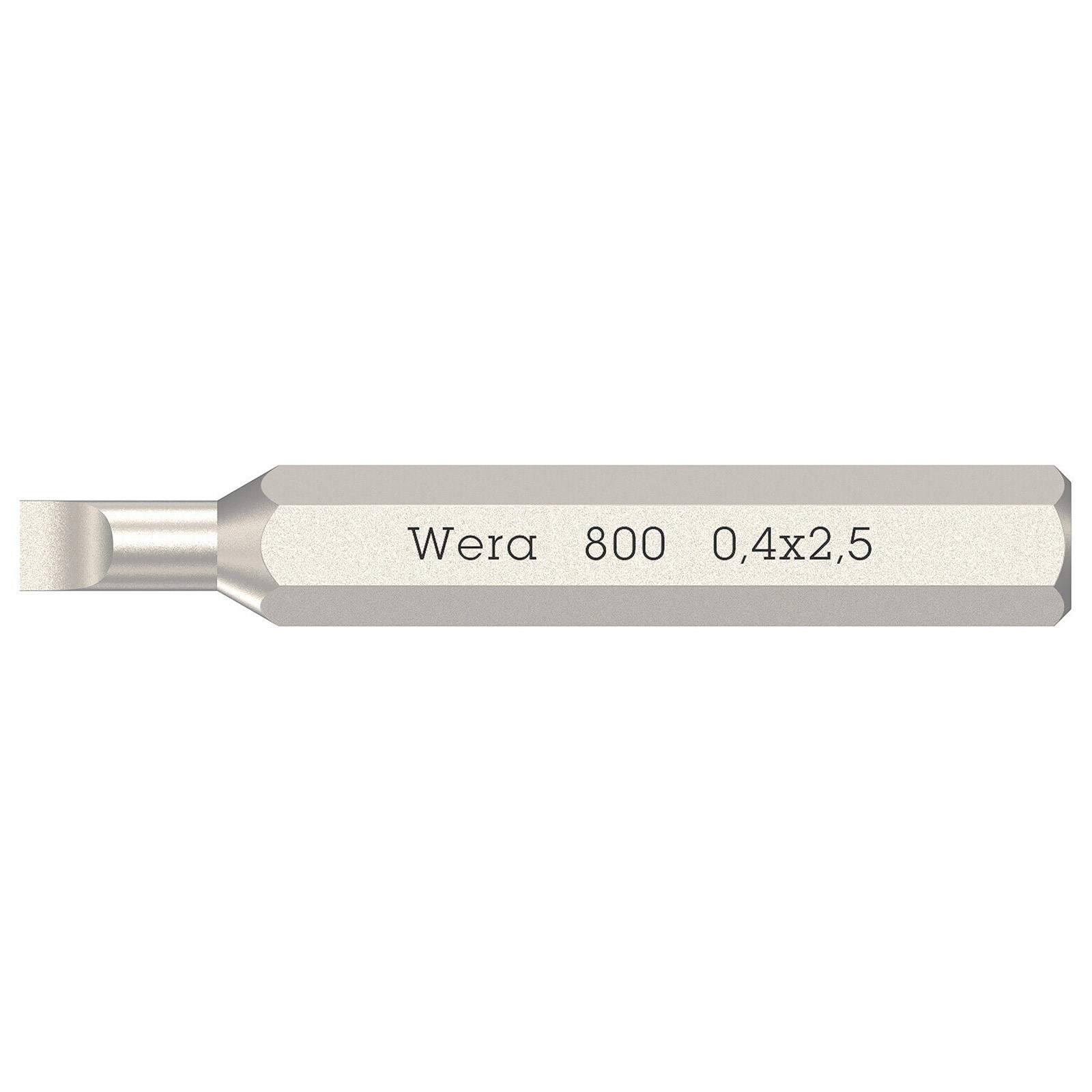 Wera Micro Precision Screwdriver Bits with 4mm Hex Drive Phillips Pozi Slotted Hex Torx - Choose Size  White Rose Tools