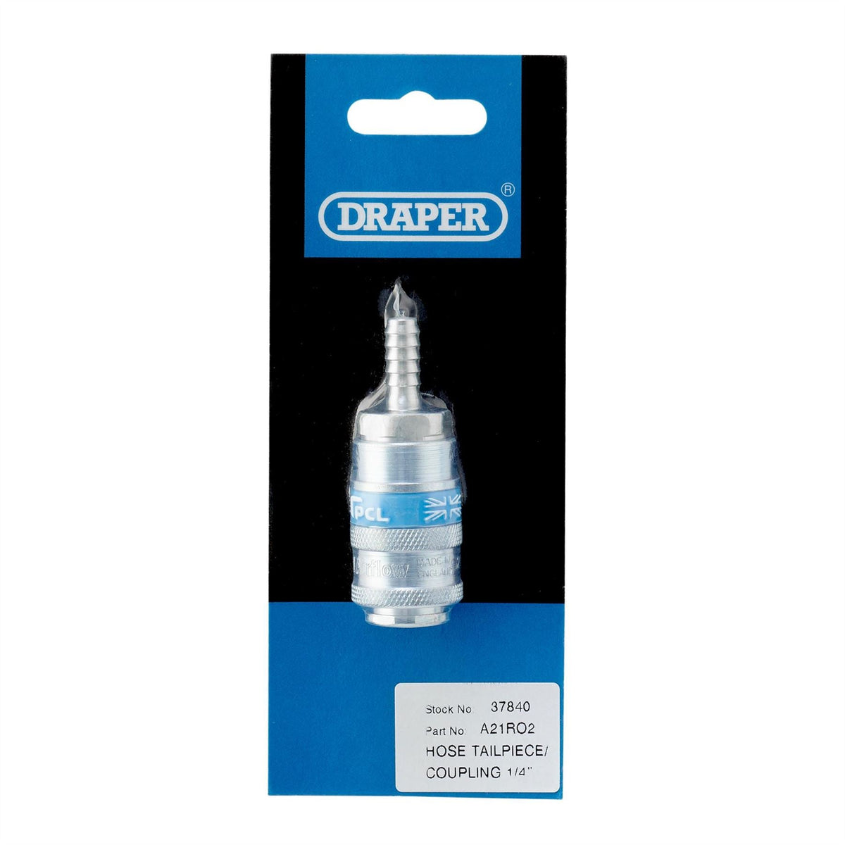 Draper 1/4" Thread PCL Coupling with Tailpiece 37840  White Rose Tools