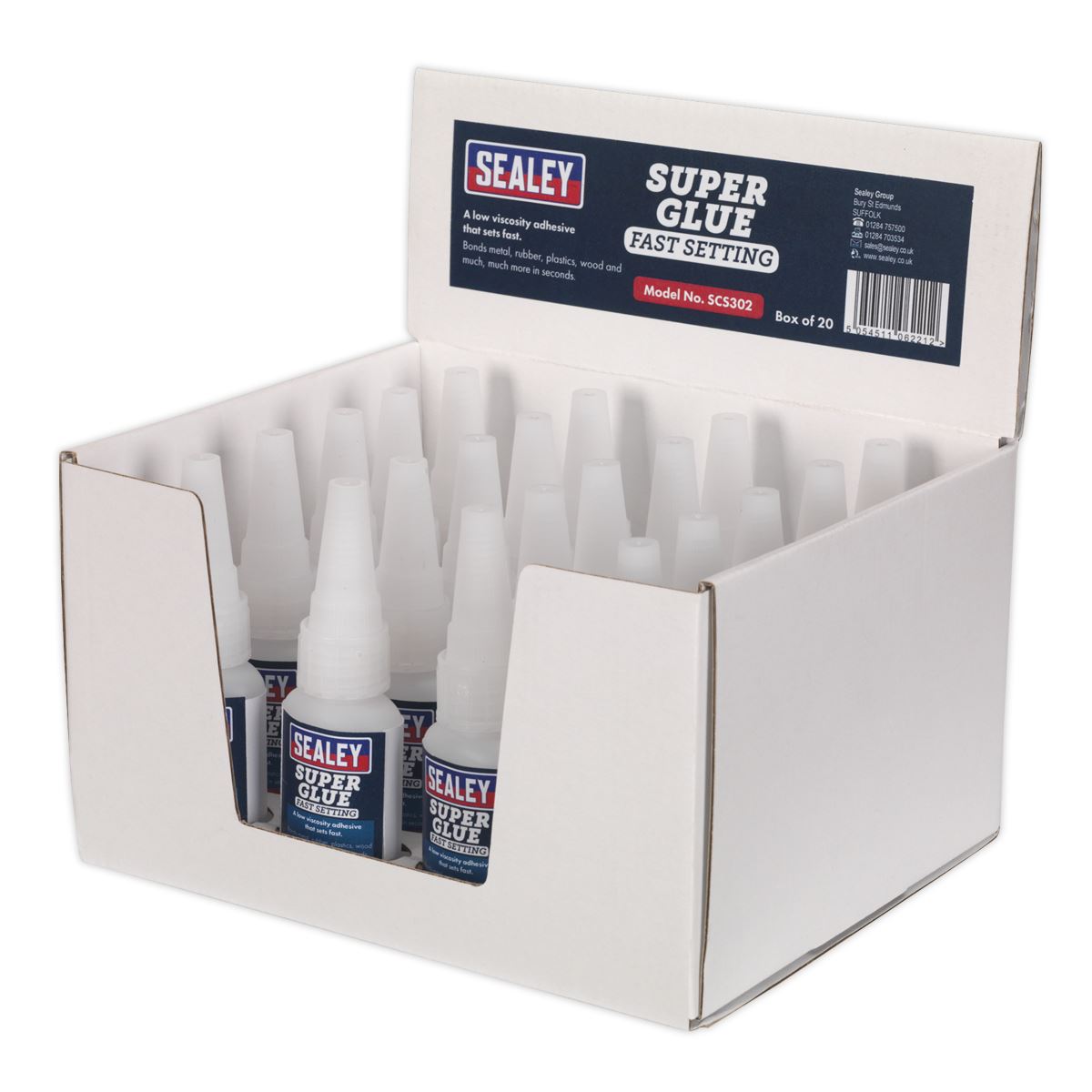 Sealey Super Glue Fast Setting 20g Pack of 20 