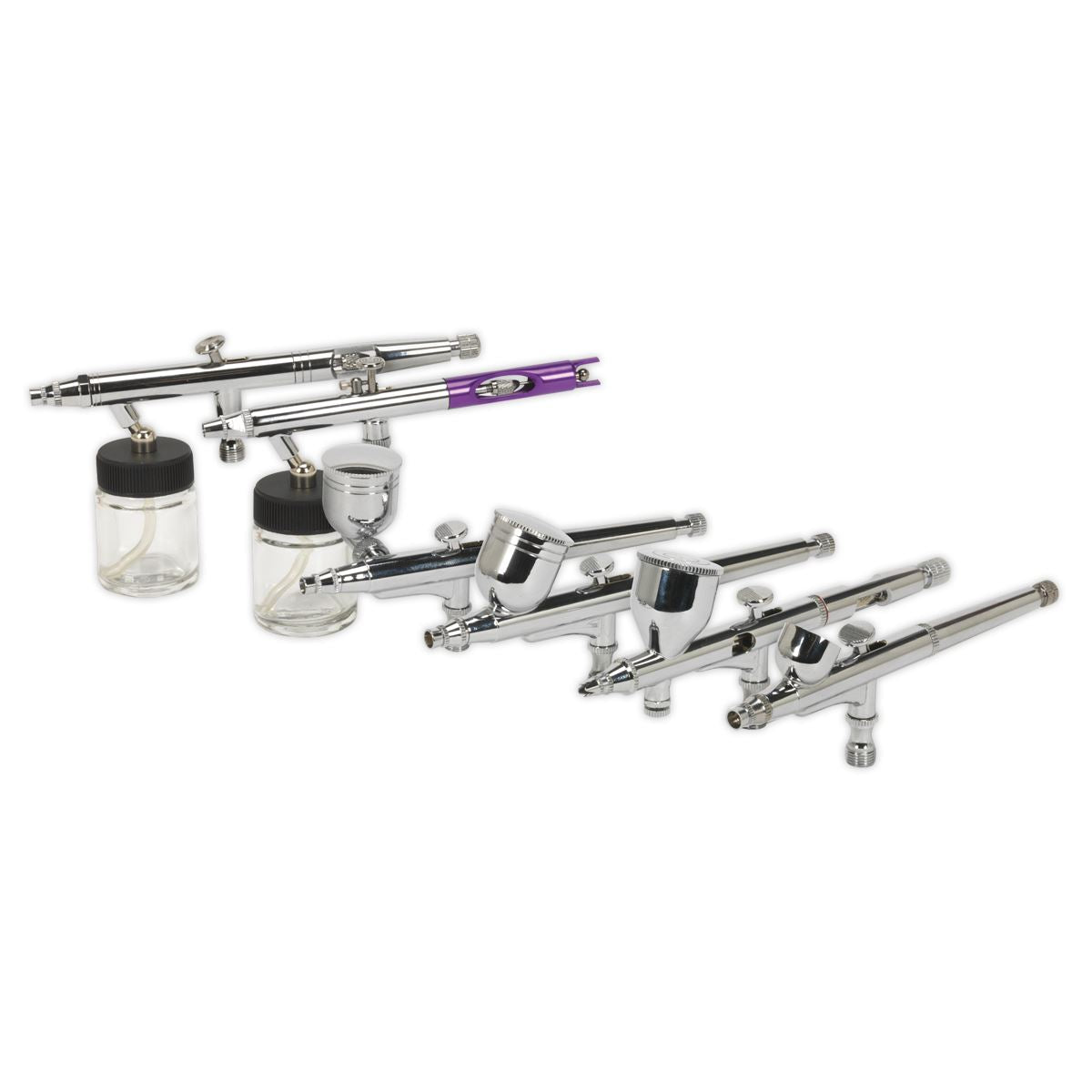 Sealey Mini Air Brush Kit 10pc Gravity/Suction Feed 