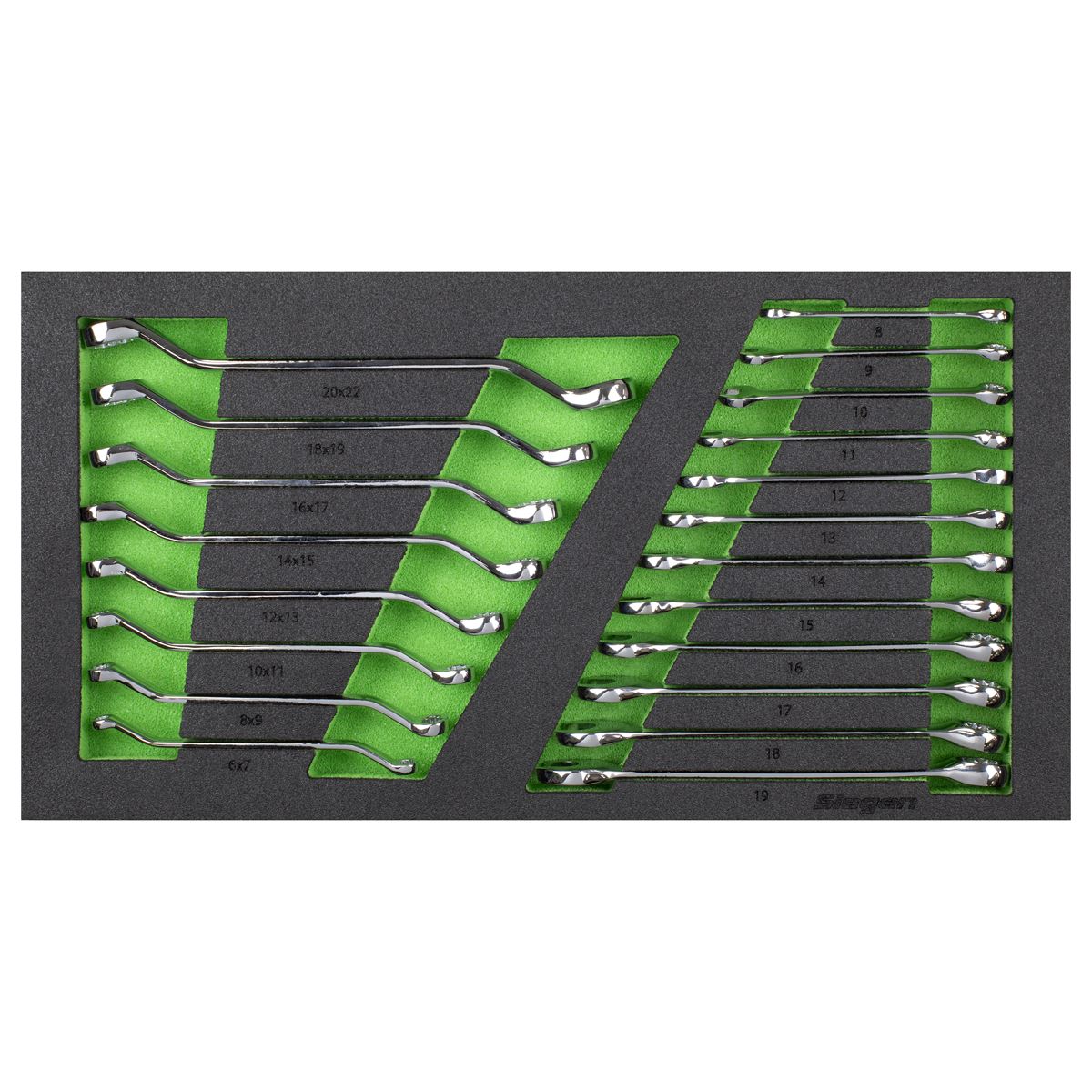 Siegen by Sealey Tool Tray with Combination & Deep Offset Spanner Set 20pc - Metric  White Rose Tools