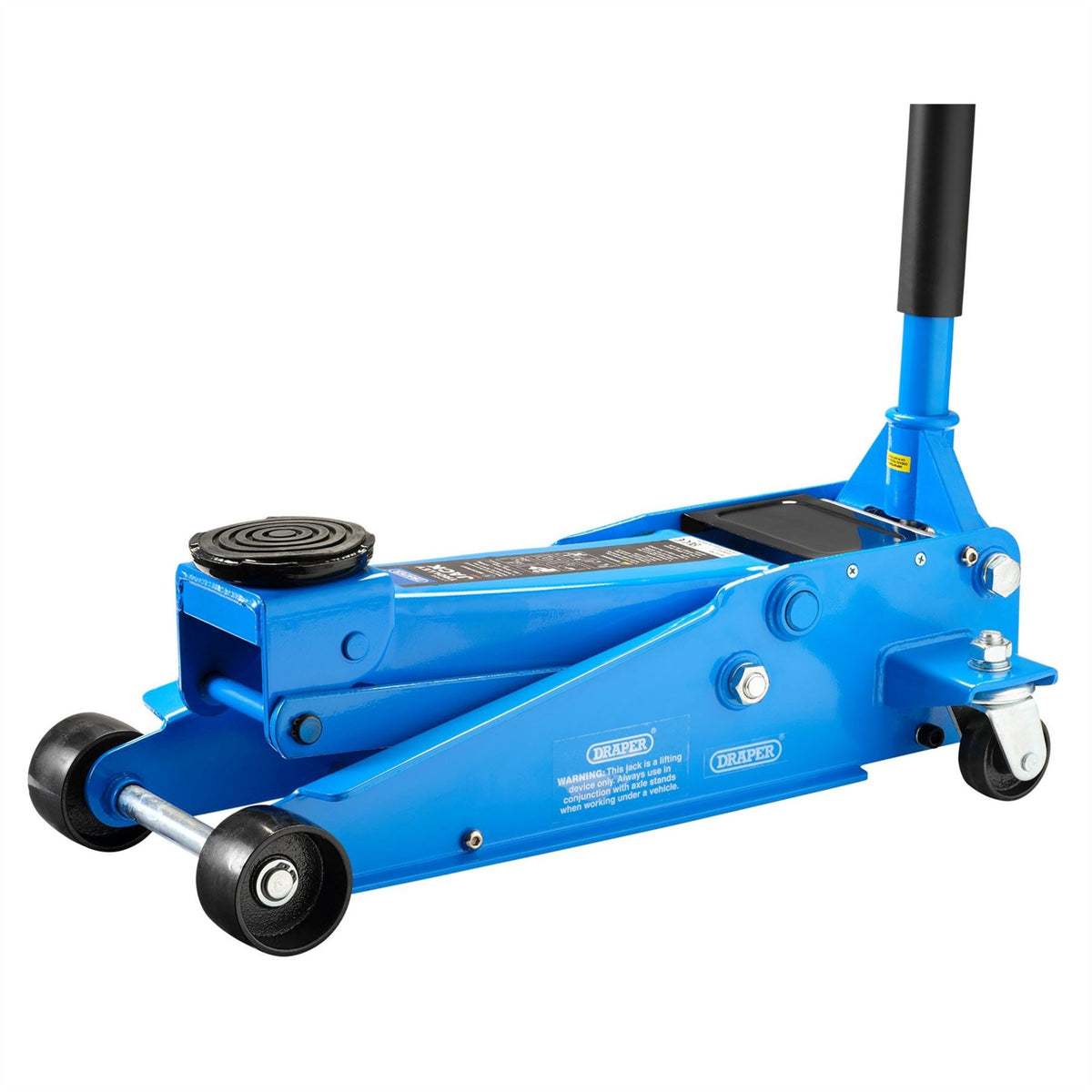 Draper Heavy Duty Trolley Jack with Twin Pistons 3 Tonne 16407  White Rose Tools