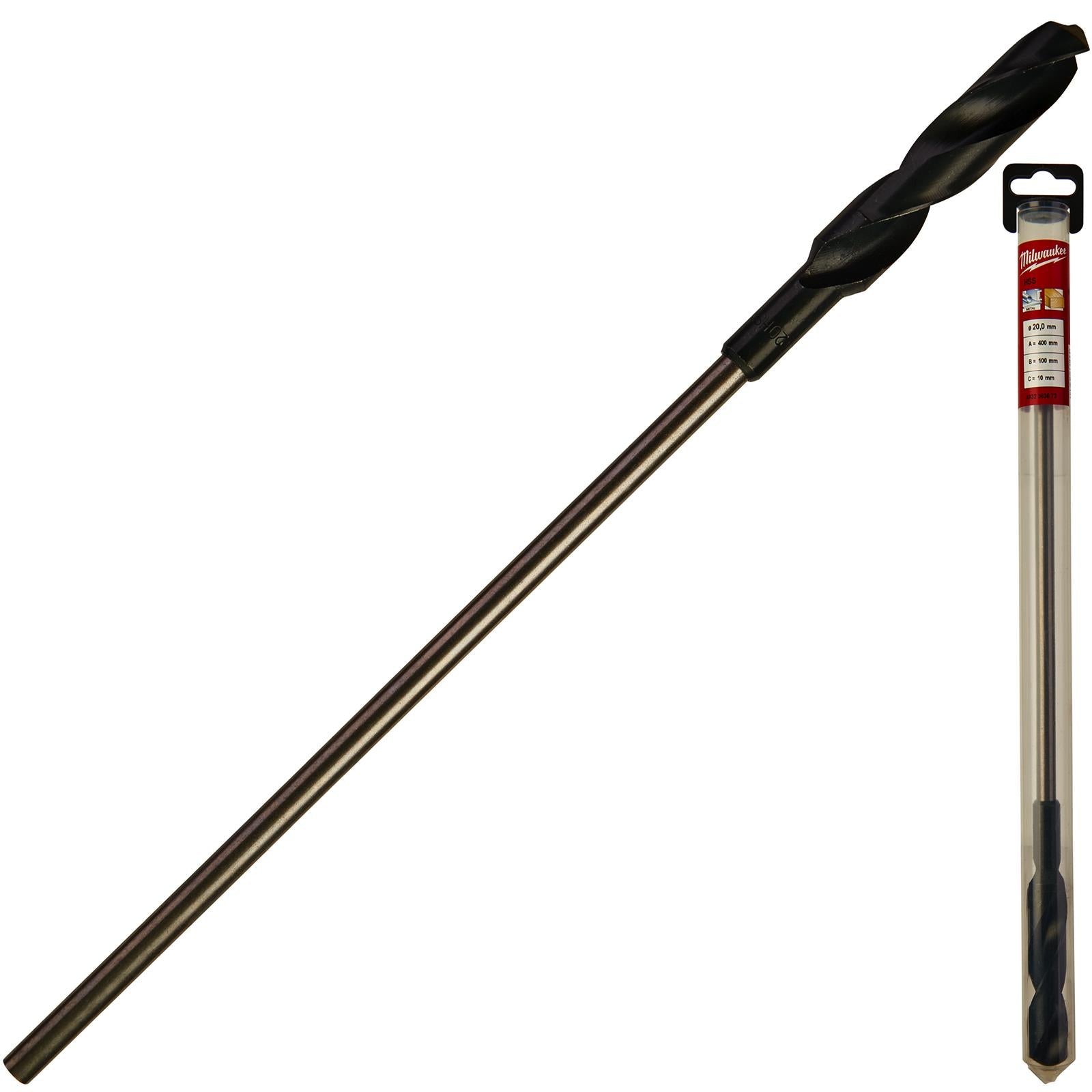 Milwaukee HSS Cable Drill Bit Wood Plasterboard Metal Channel 22 x 400mm 