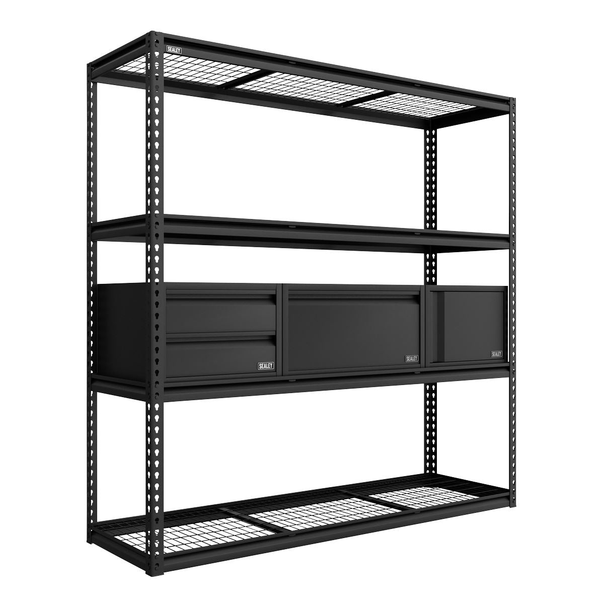 Sealey Heavy-Duty Modular Racking Kit with 3 Storage Units  White Rose Tools