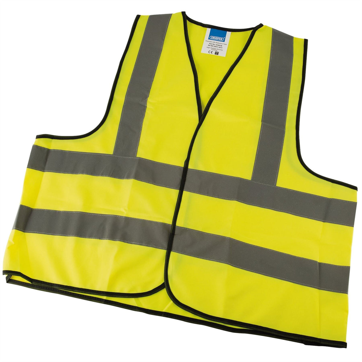 Draper High Visibility Traffic Waistcoat to EN471 Class 2L Large 73732  White Rose Tools