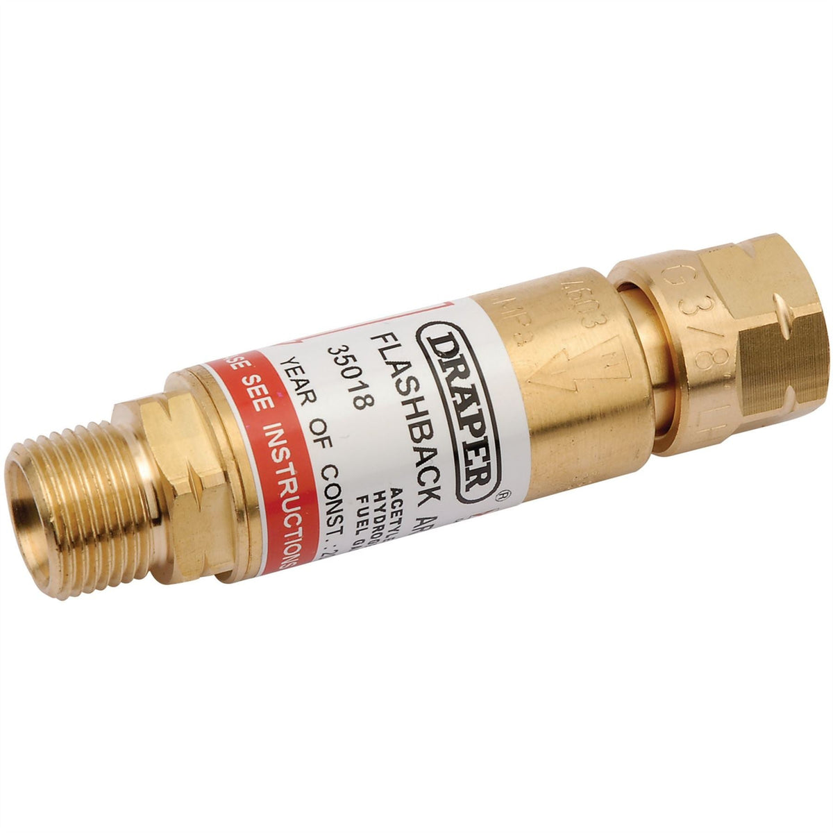 Draper In-Line Fuel Flashback Arrestor 35018  White Rose Tools
