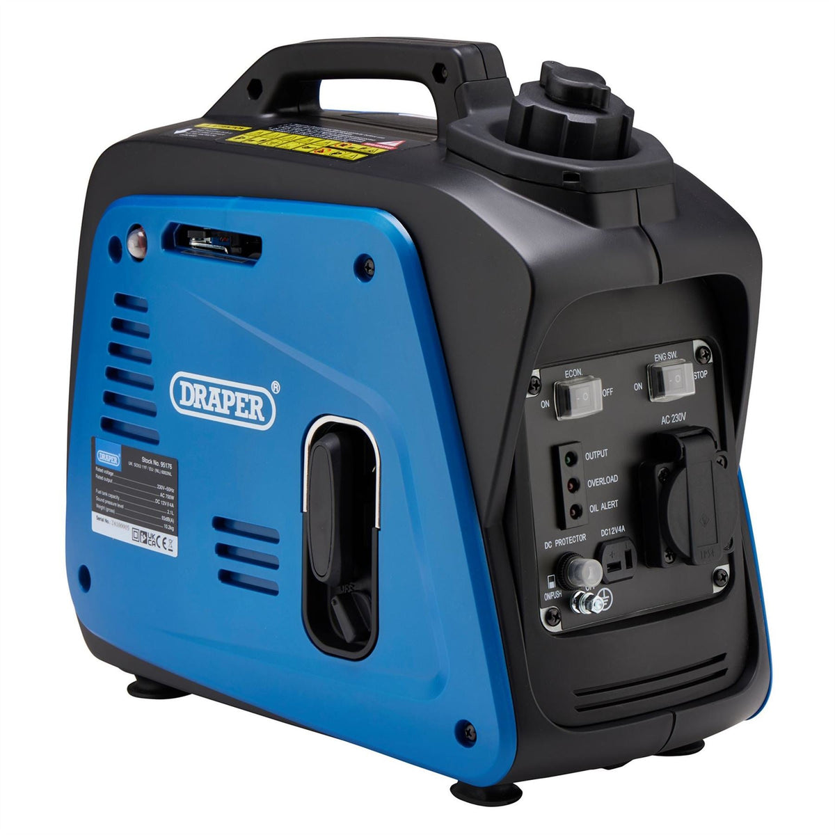 Draper Petrol Inverter Generator 700W 95176  White Rose Tools