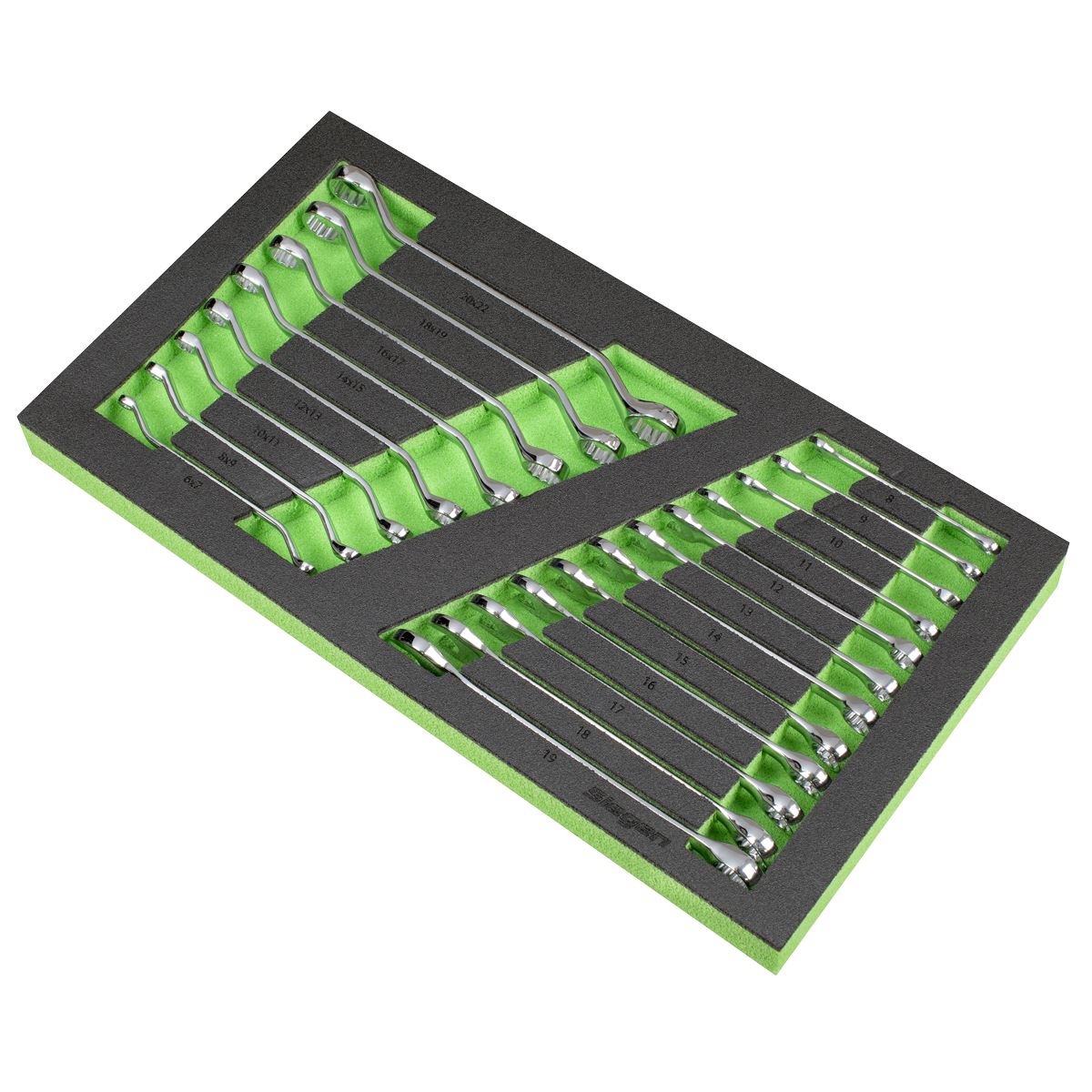 Siegen by Sealey Tool Tray with Combination & Deep Offset Spanner Set 20pc - Metric  White Rose Tools