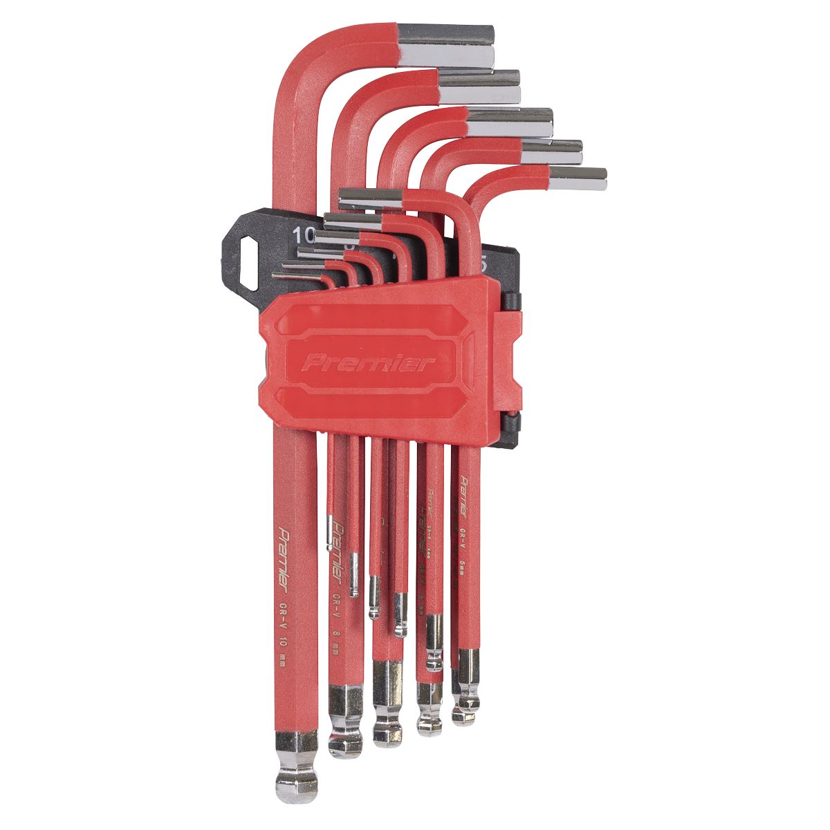 Sealey Premier Ball-End Hex Key Set Long Metric 11pc  White Rose Tools