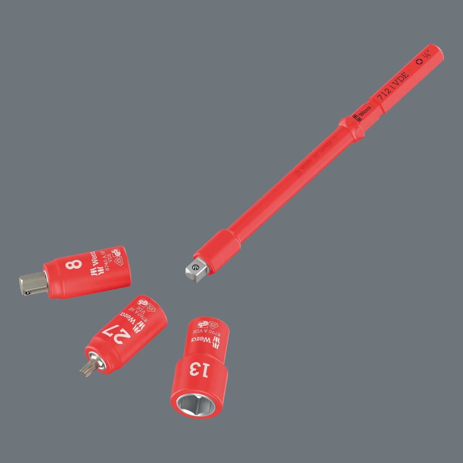 Wera VDE Insulated Screwdriver Adaptor for 1/4" Drive Sockets Kraftform Kompakt A VDE 712 i  White Rose Tools