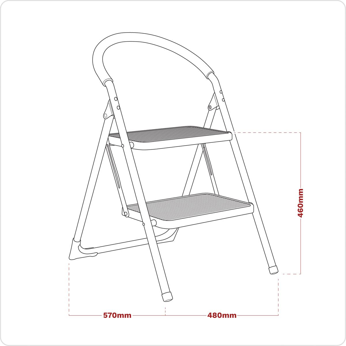 Sealey Step Stool 2-Tread 150kg Capacity EN14183 