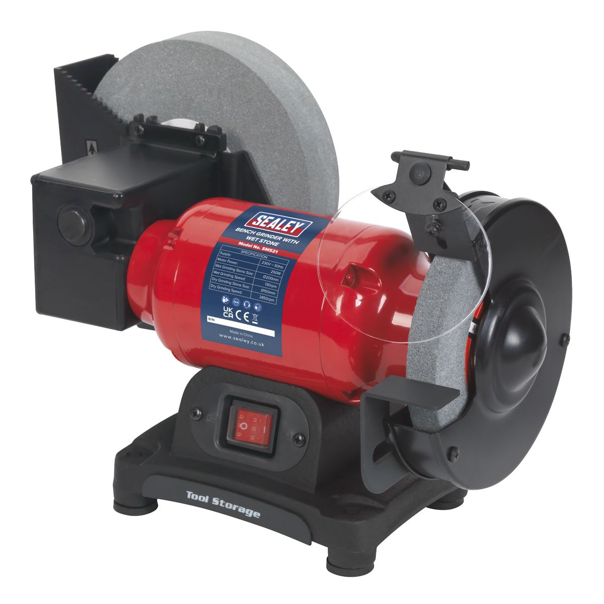 Sealey Bench Grinder Wet & Dry Ø200/150mm 250W/230V