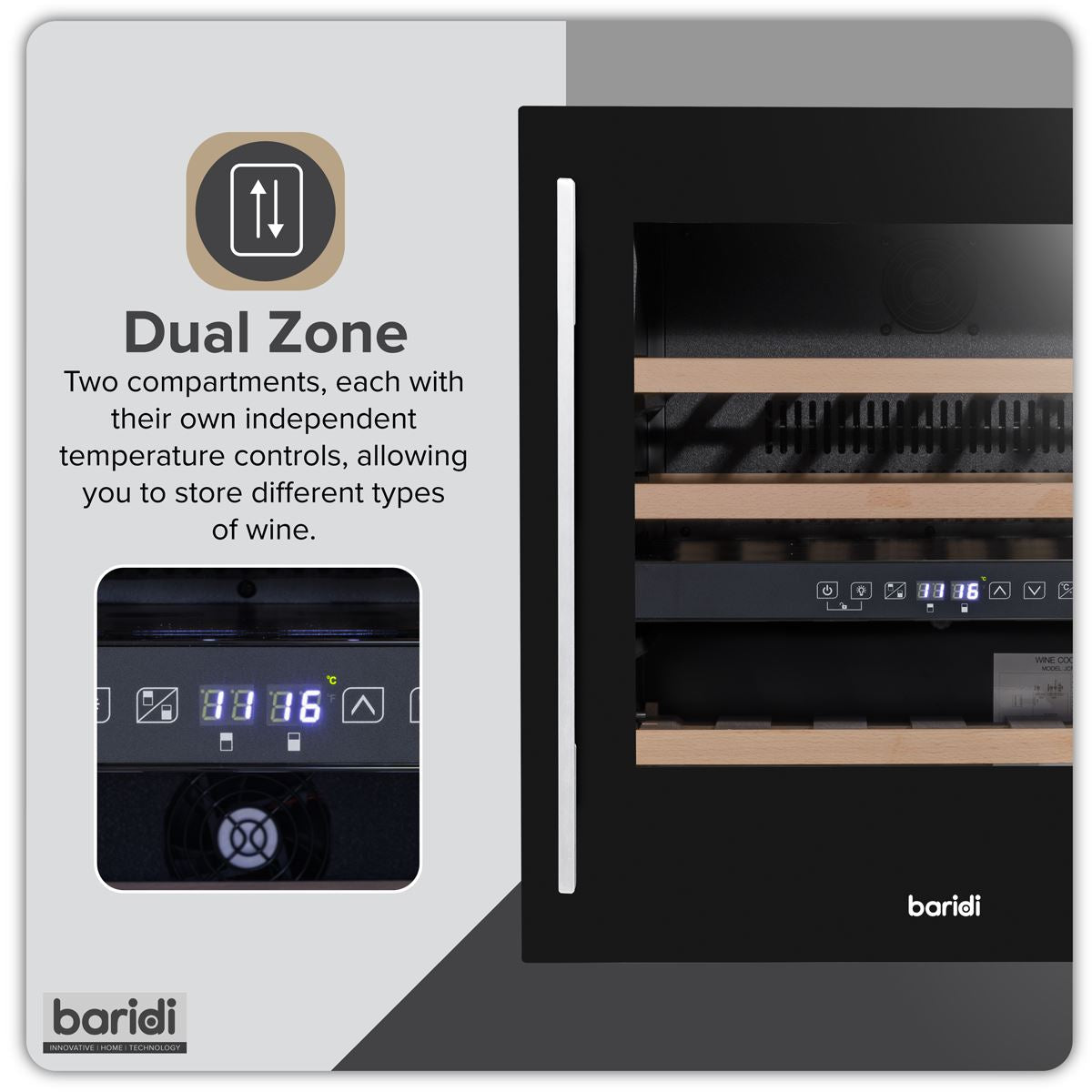 Baridi 36 Bottle Wine Fridge & Cooler 60cm  White Rose Tools