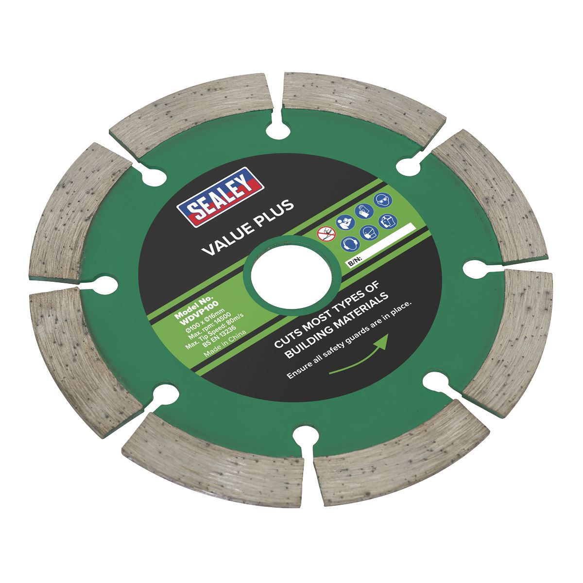 Worksafe by Sealey Value Plus Diamond Blade Ø100 x Ø16mm