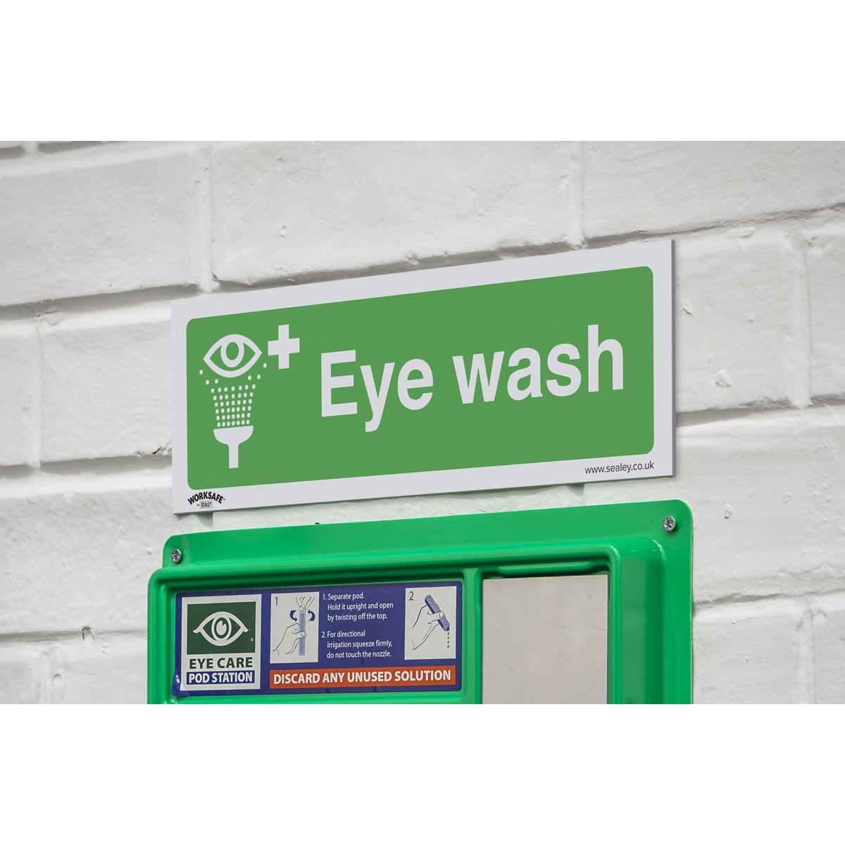 Worksafe by Sealey Safe Conditions Safety Sign - Eye Wash - Rigid Plastic