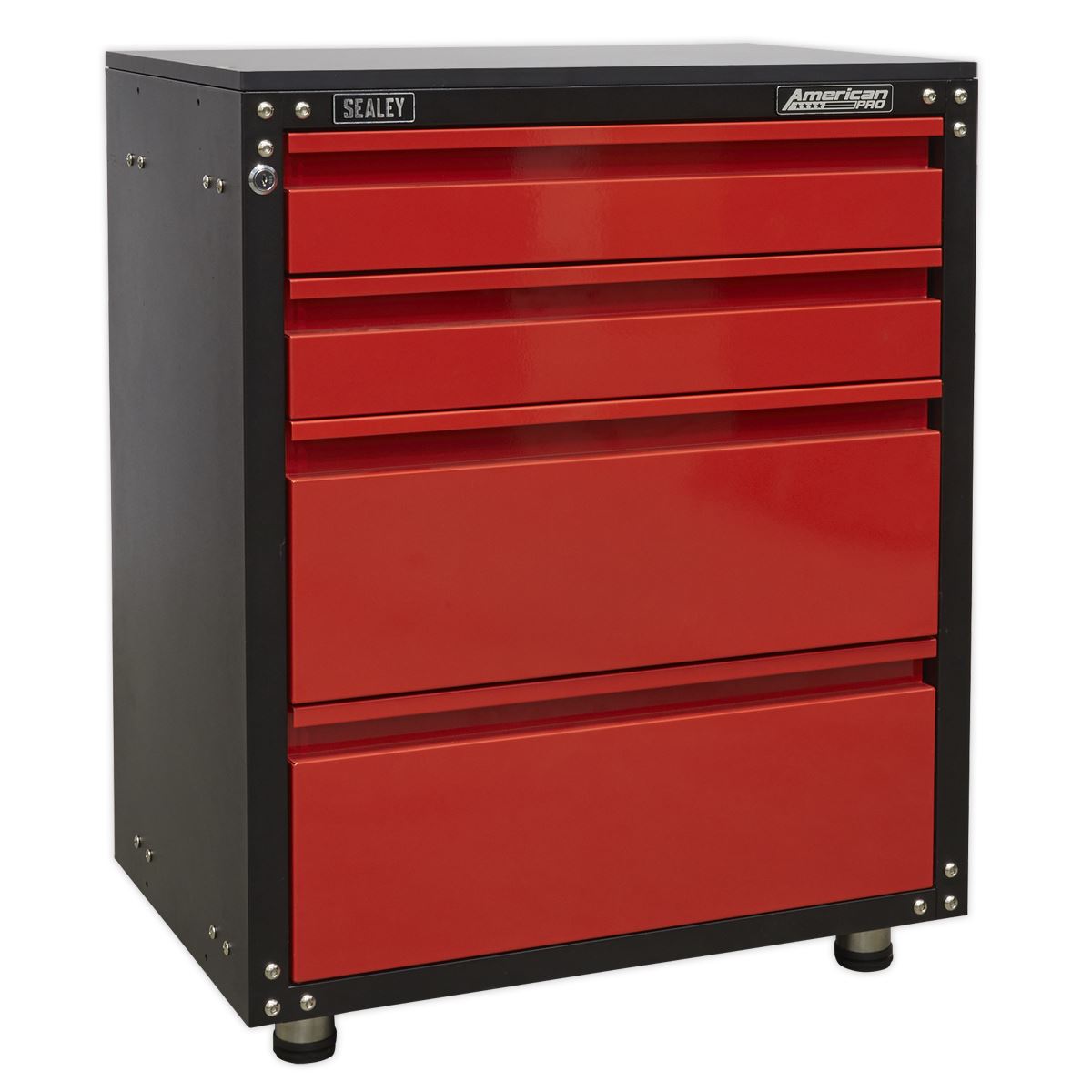 Sealey American Pro Modular 4 Drawer Cabinet with Worktop 665mm 