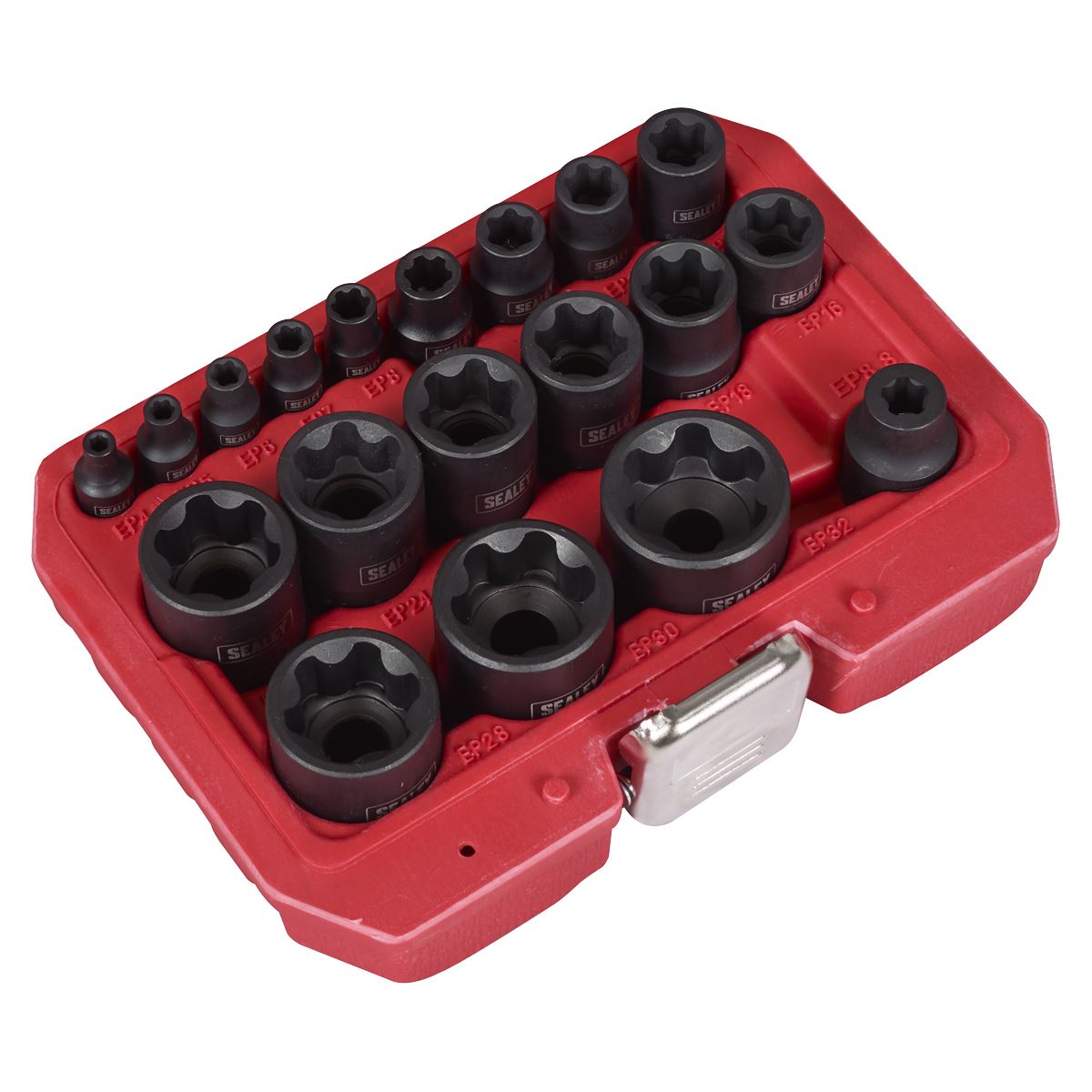 Sealey External TRX-P* Socket Set 19pc  White Rose Tools