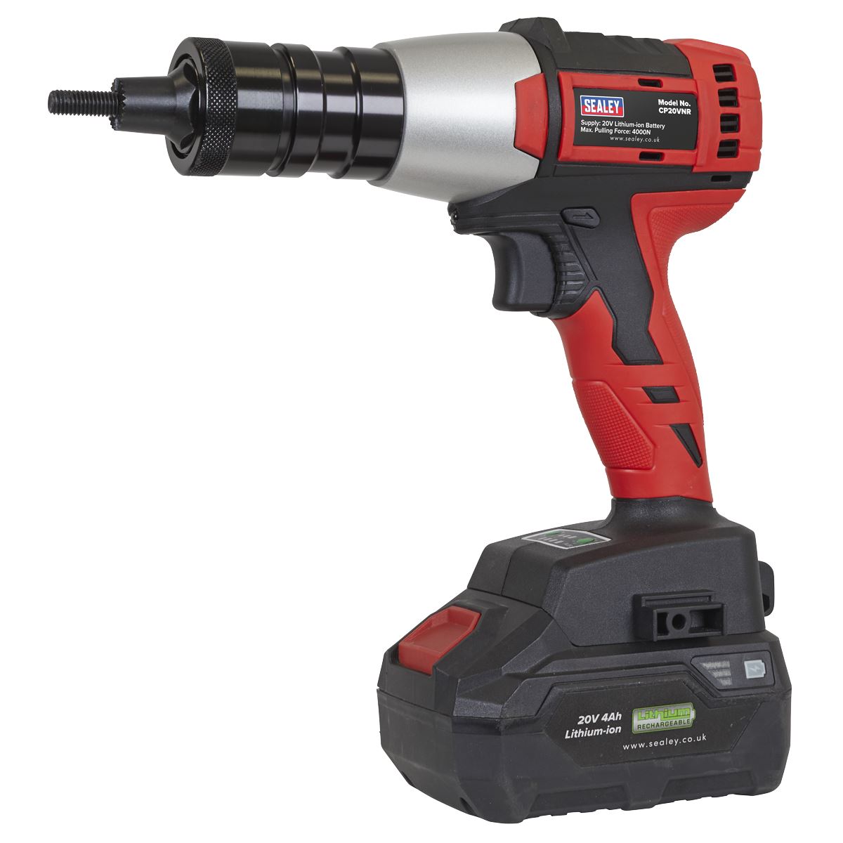 Sealey Brushless Cordless Nut Riveter 20V SV20 Series - Body Only  White Rose Tools