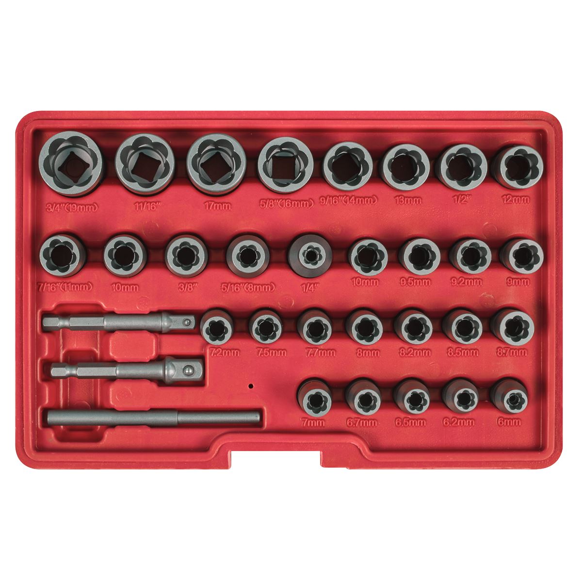 Sealey Slim Design Bolt & Nut Extractor Set 32pc