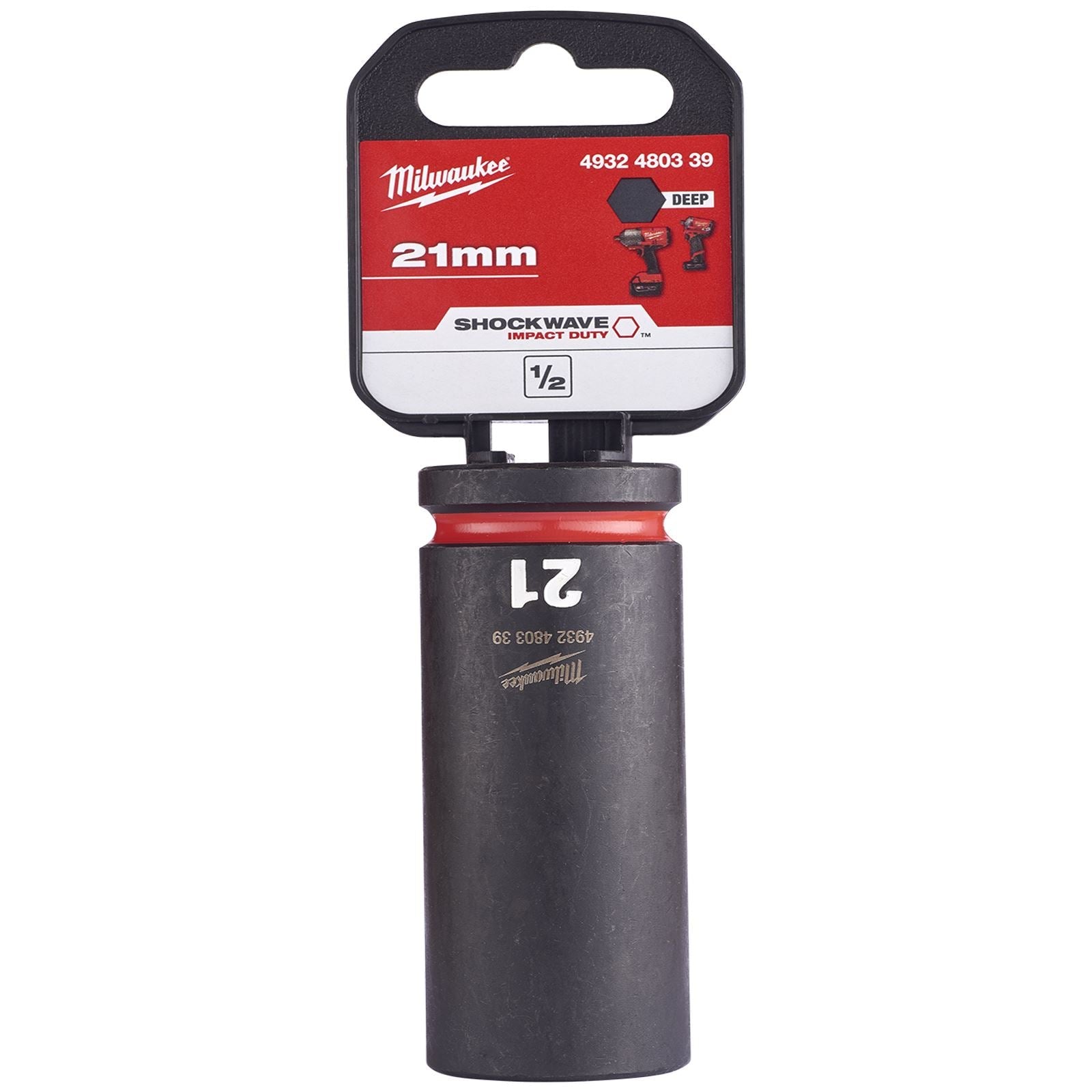 Milwaukee Impact Sockets Deep 1/2" Drive 8-36mm SHOCKWAVE Impact Duty 