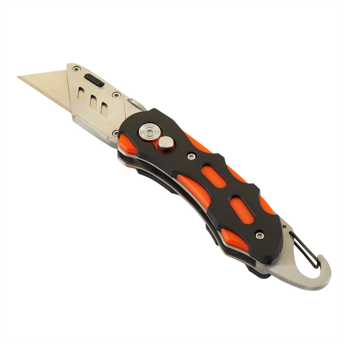 Draper Folding Trimming Knife with Belt Clip Green/Orange 24424  White Rose Tools