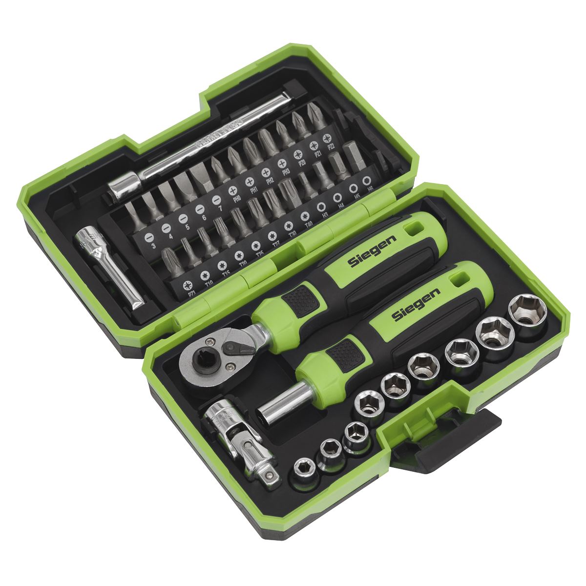 Siegen by Sealey Socket & Bit Set 38pc 1/4"Sq Drive