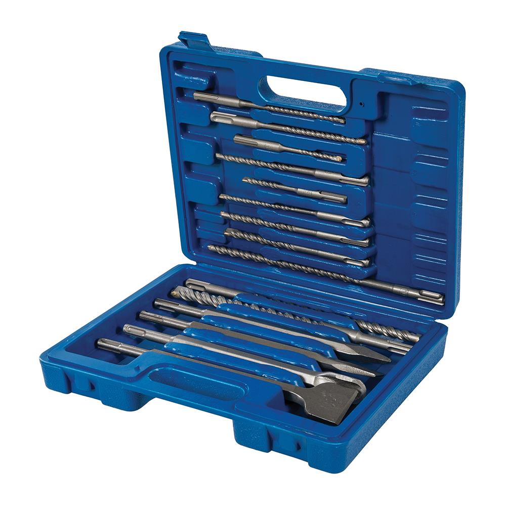 Silverline 15 Piece SDS+ Masonry Drill & Steel Set Chisel Bit Set Steel 5.5mm-16mm