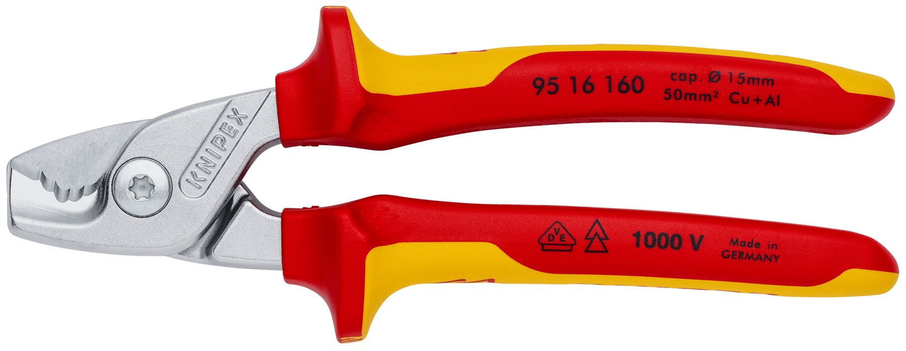 Knipex StepCut Cable Shears 165mm VDE Insulated 95 16 160