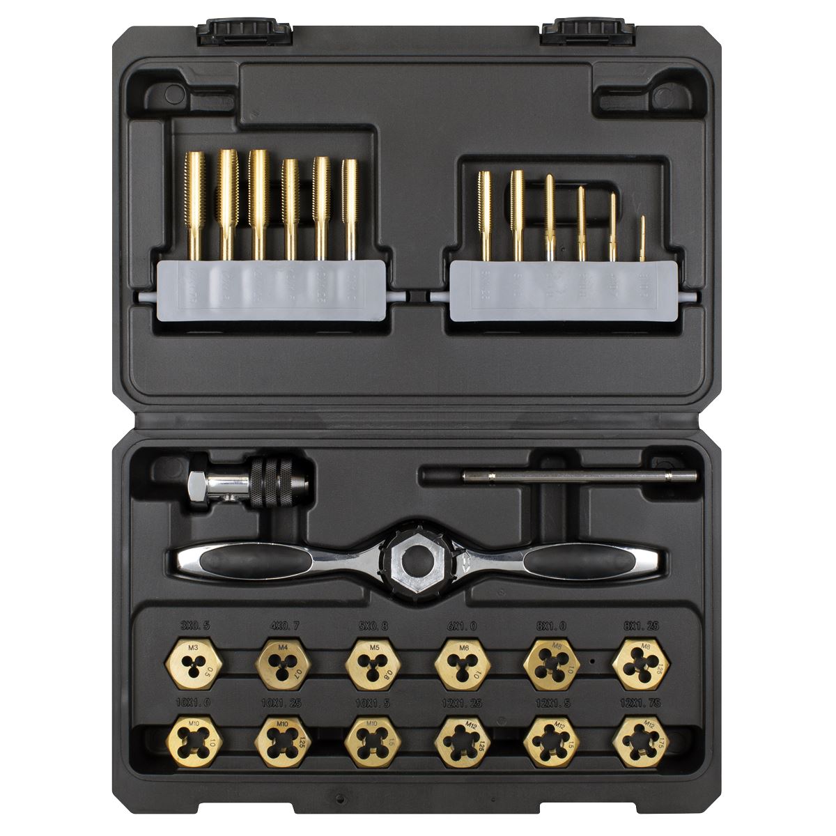 Sealey Premier Titanium Coated Hexagonal Tap & Die Set 26pc  White Rose Tools