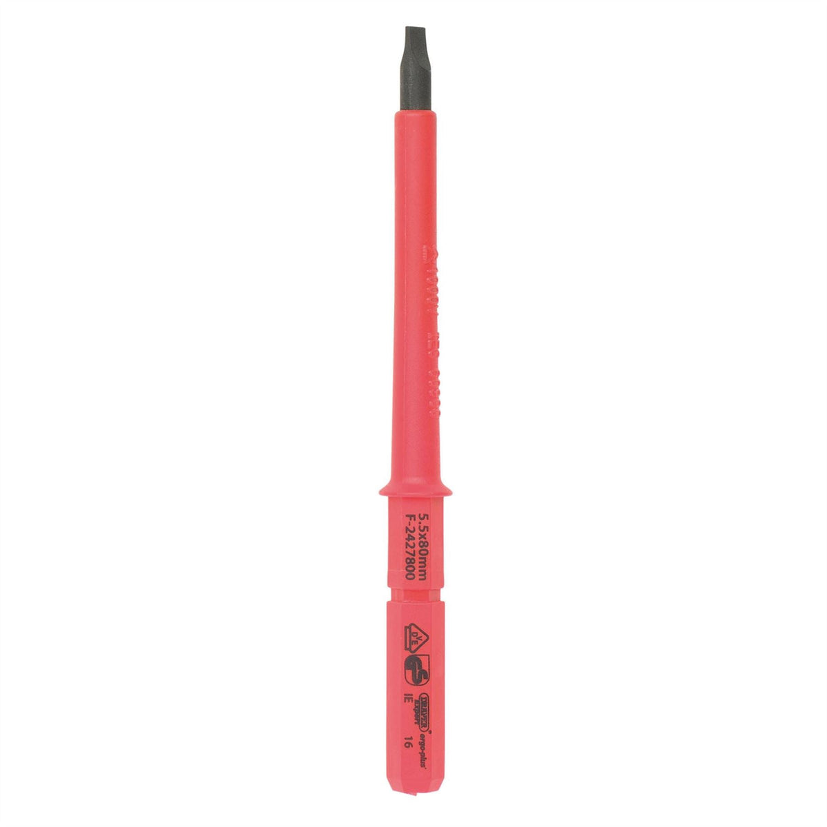 Draper XP1000 VDE Plain Slot Interchangeable Screwdriver Blade 5.5  x 80mm 79095  White Rose Tools