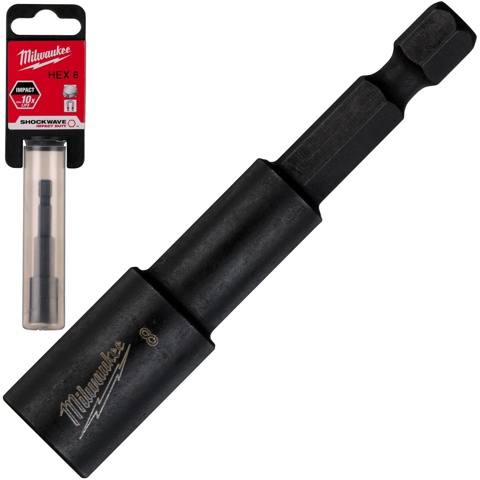 Milwaukee Magnetic Nut Driver Shockwave Impact Duty 1/4" Hex Shank Nut Runner 
