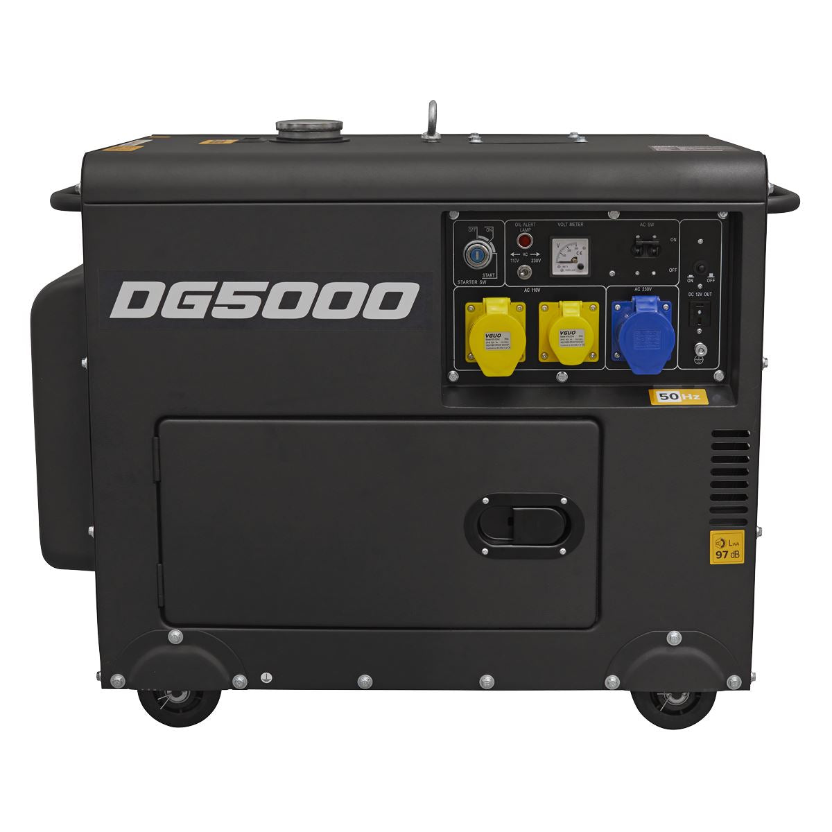 Sealey Diesel Generator - 4-Stroke Engine 5000W 110/230V