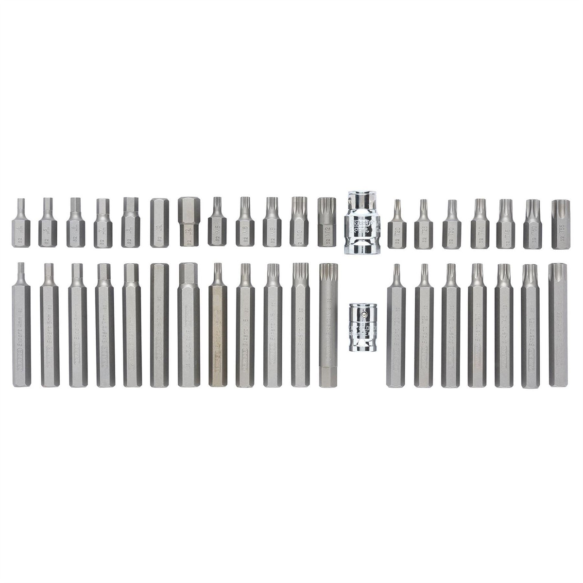Draper Expert TX-STAR® Hex. & Spline Mechanics Bit Set 3/8 1/2" Sq. Dr. (40 Piece) 33322  White Rose Tools