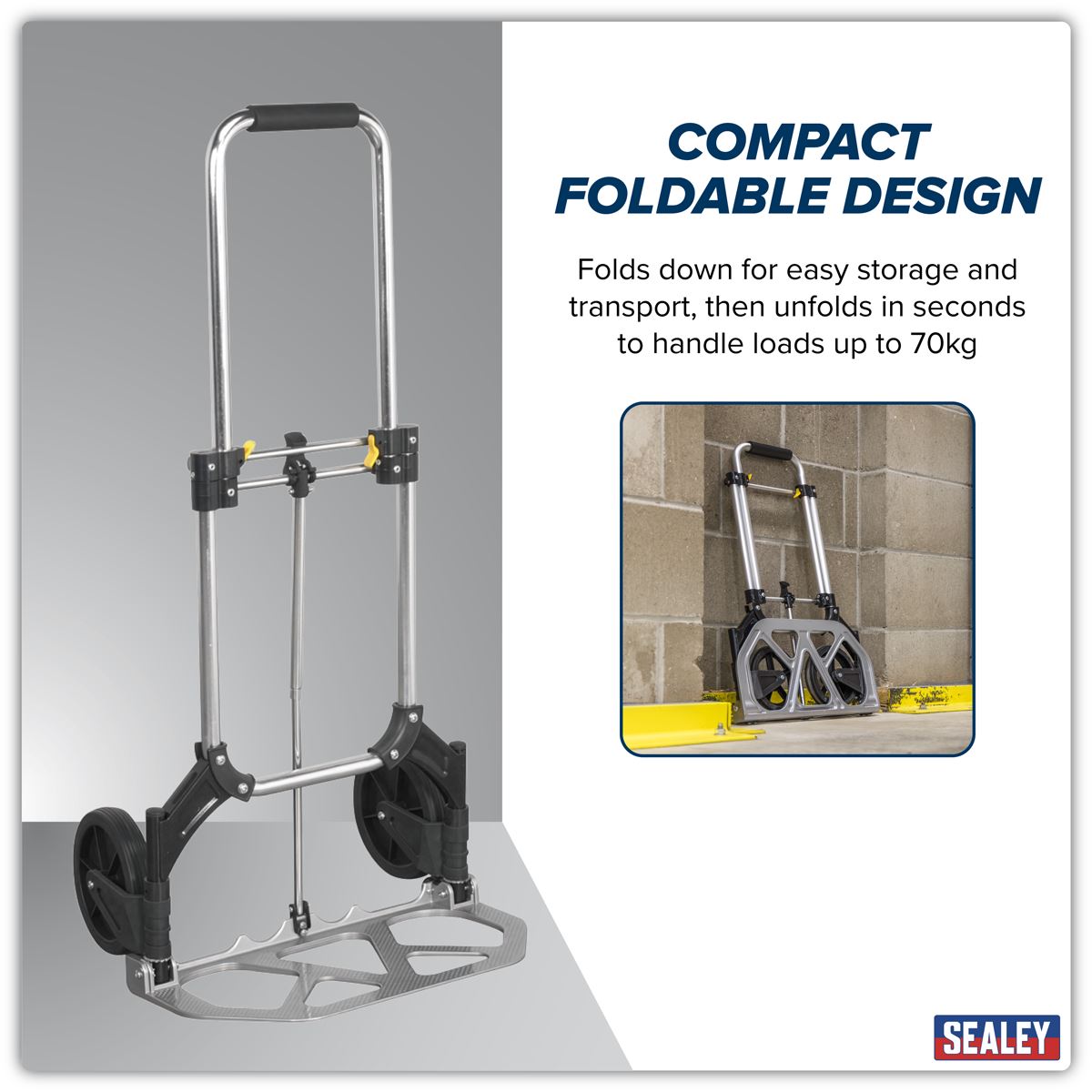 Sealey Aluminium Folding Sack Truck 70kg Capacity
