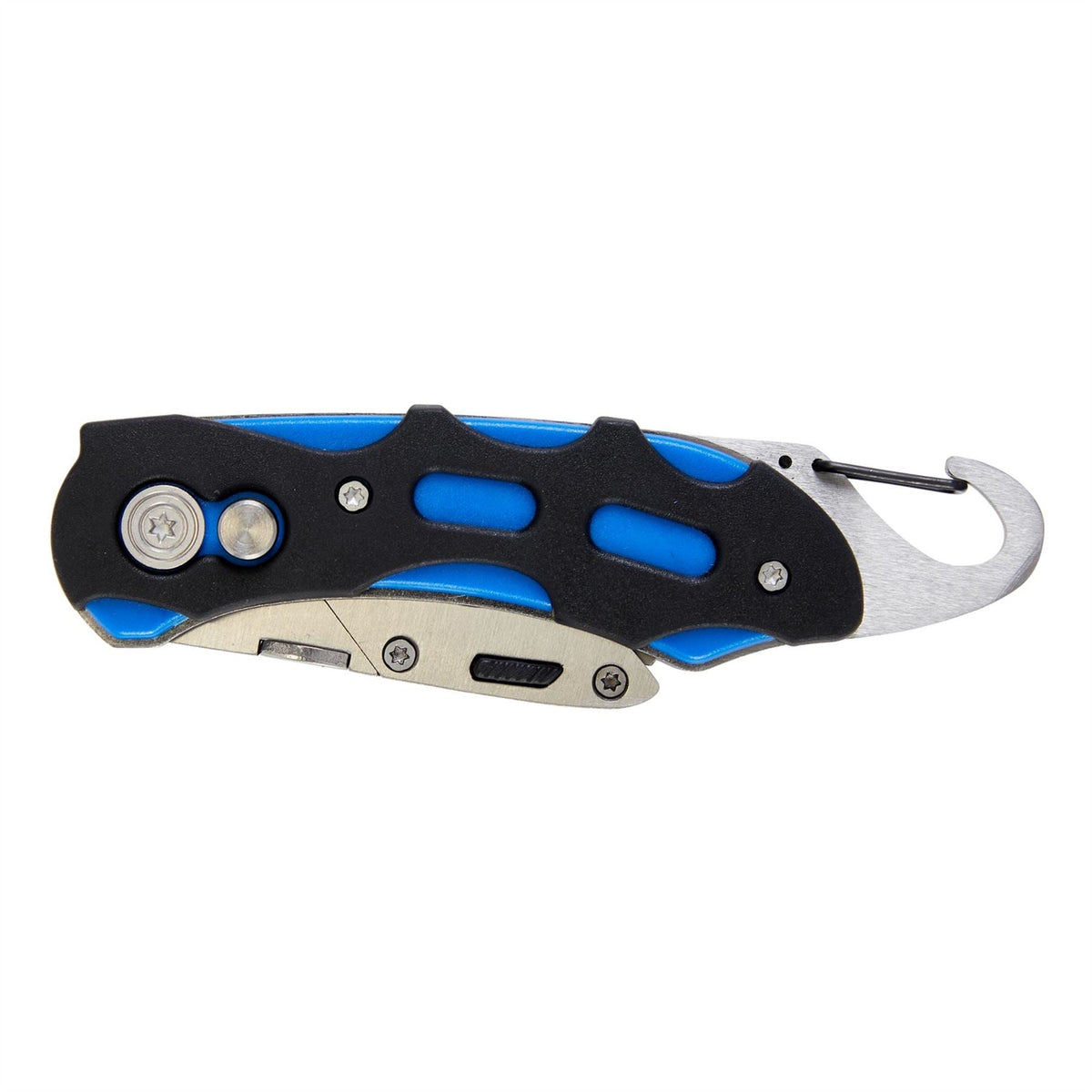 Draper Folding Trimming Knife with Belt Clip Blue 24383  White Rose Tools