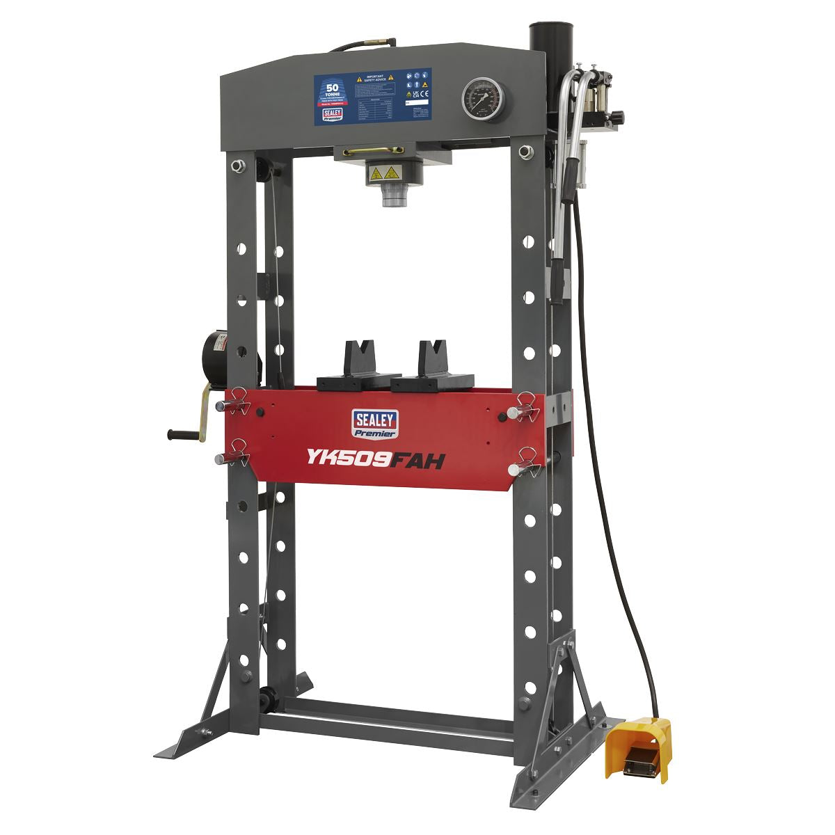 Sealey Premier Premier Air/Hydraulic Floor Type Press with Foot Pedal 50 Tonne 