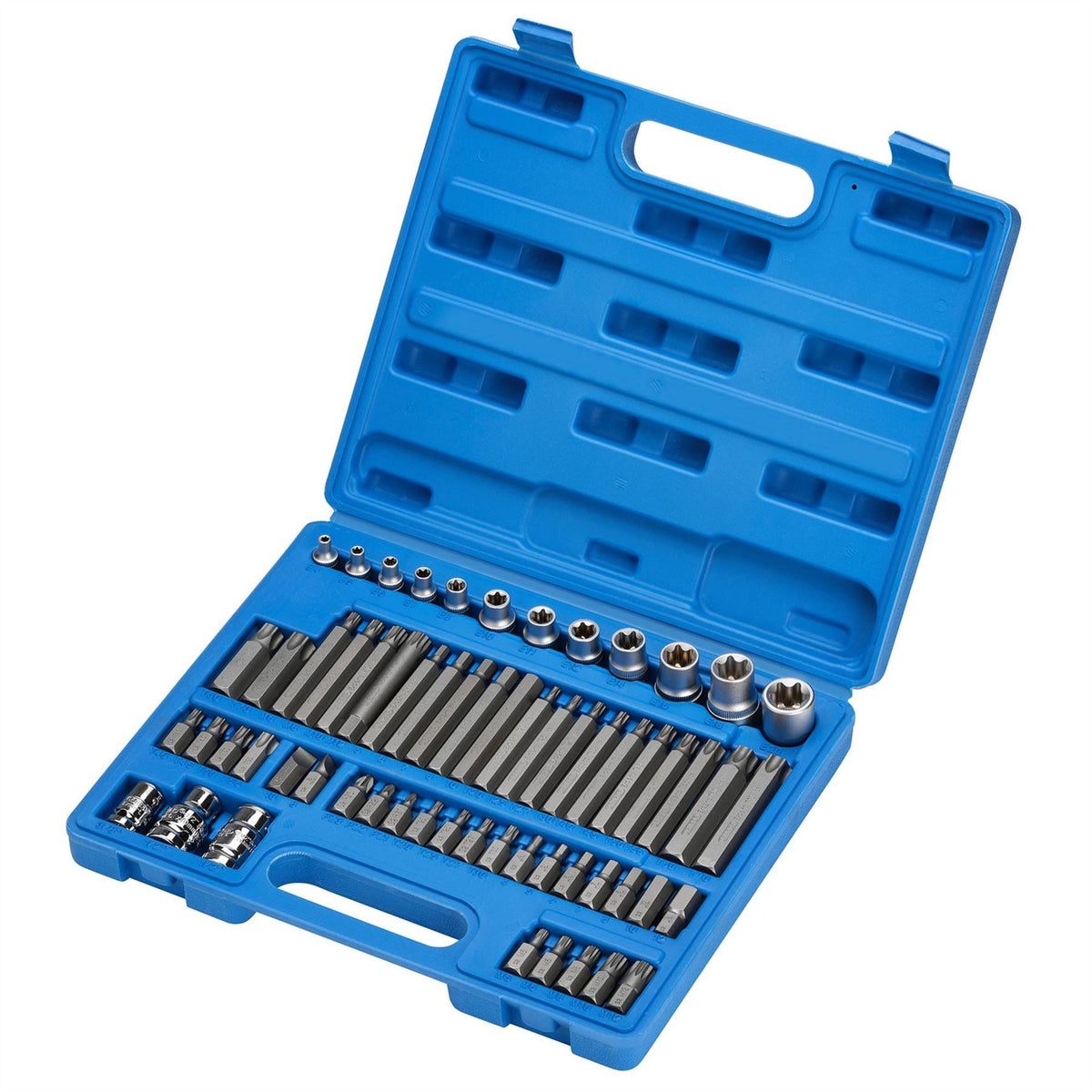 Draper Expert Mechanics Socket and Bit Set 3/8 1/2" Sq. Dr. (61 Piece) 63376  White Rose Tools