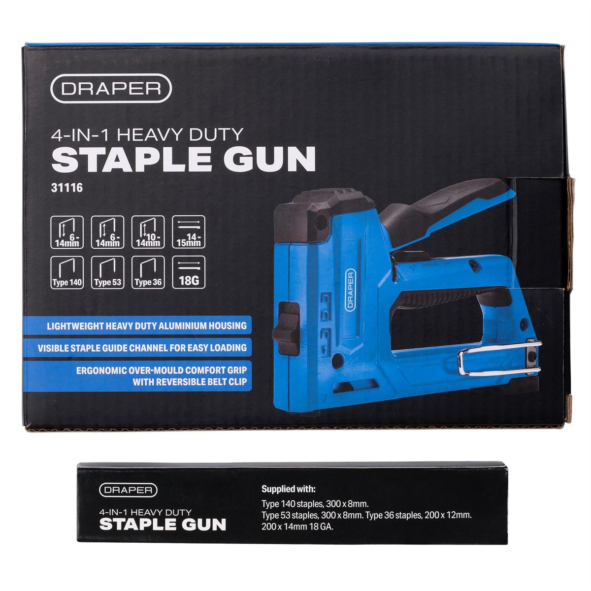 Draper 4-in-1 Heavy Duty Staple Gun 31116  White Rose Tools