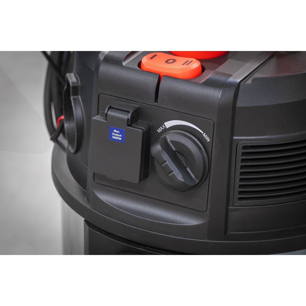 Sealey Vacuum Cleaner Industrial Dust-Free Wet/Dry 38L 1500W/230V Stainless Steel Drum M Class Filtration 