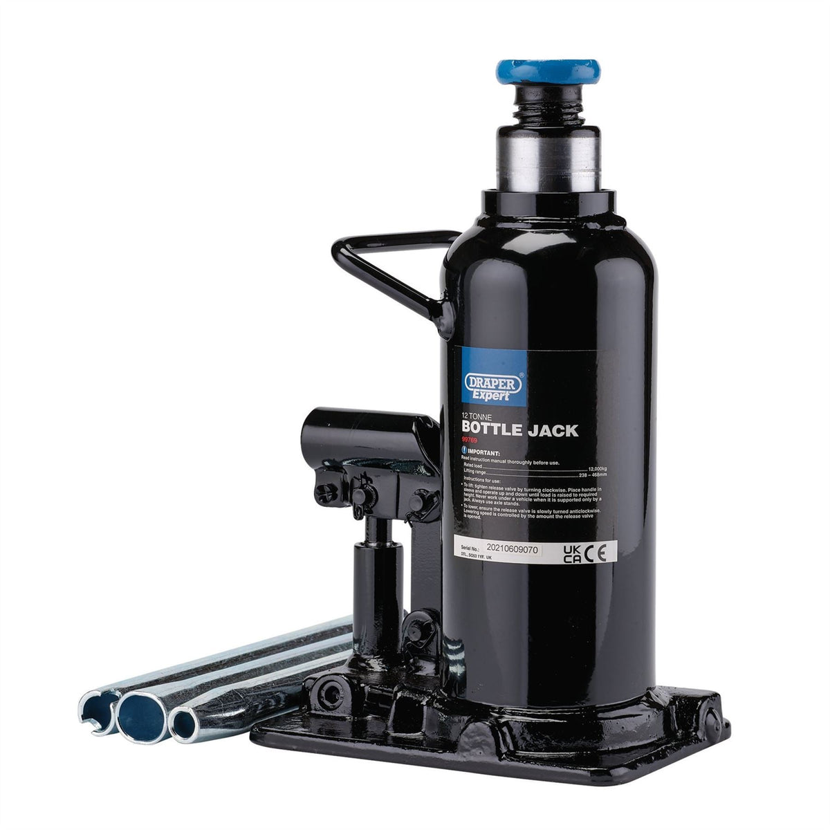 Draper Expert Hydraulic Bottle Jack 12 Tonne 99769  White Rose Tools