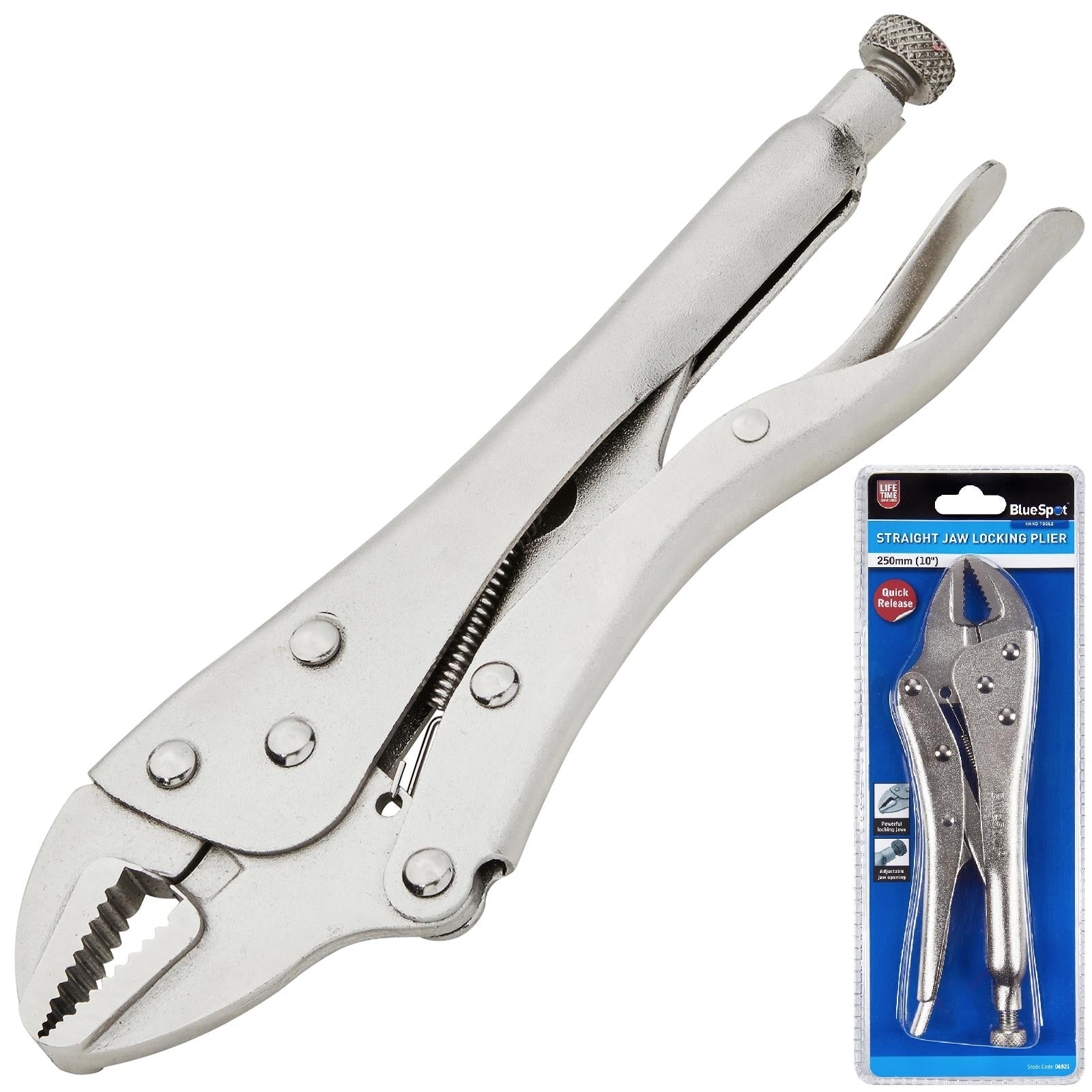 BlueSpot Straight Jaw Locking Plier 250mm (10") 