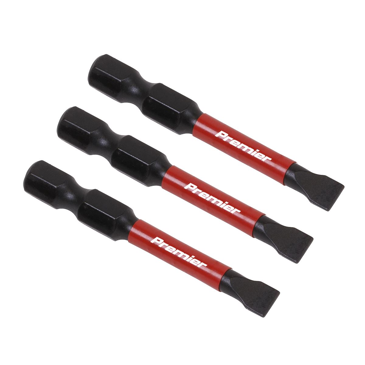 Sealey Premier Slotted 5.5mm Impact Power Tool Bits 50mm - 3pc 