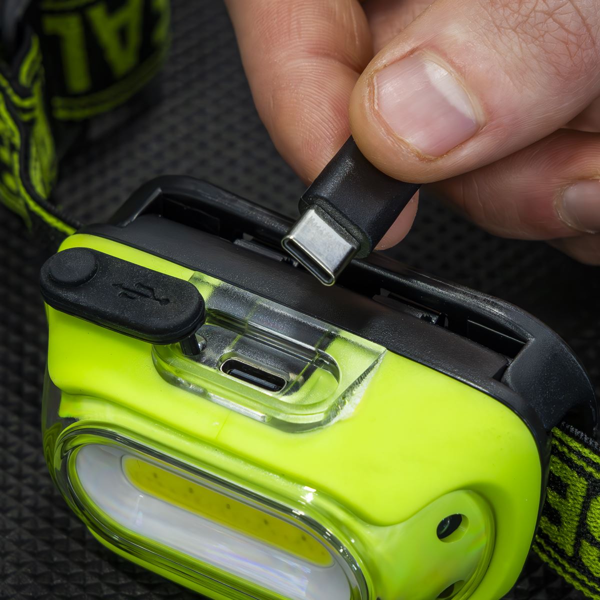 Sealey Rechargeable Head Torch with Auto-Sensor 8W COB LED - Green  White Rose Tools