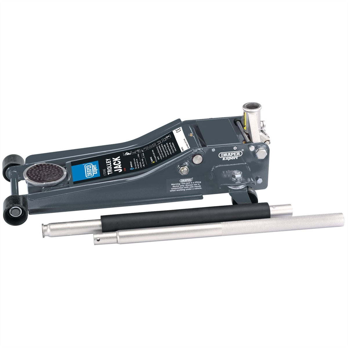 Draper Expert Professional Low Profile Garage Trolley Jack 2 Tonne 31481  White Rose Tools