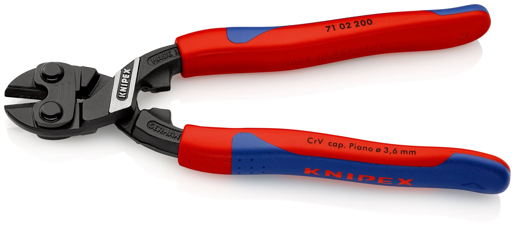 KNIPEX Compact Bolt Cutters CoBolt Cutting Pliers 200mm Multi Component Grips 71 02 200