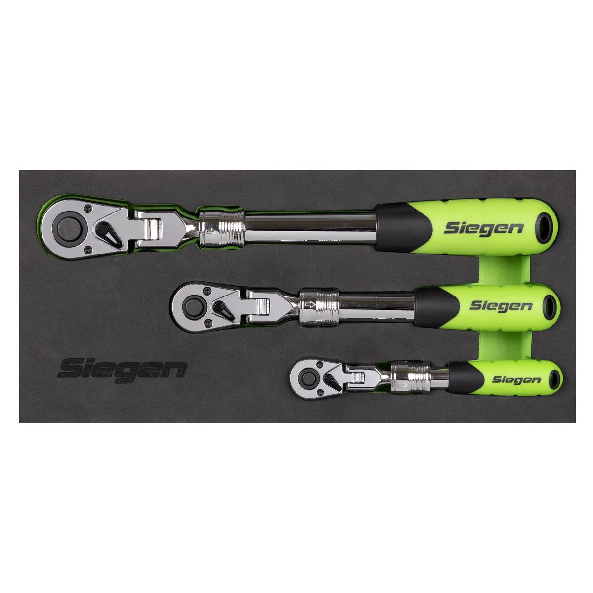 Siegen by Sealey Siegen Extendable Flexi-Head Ratchet Wrench Set 3pc  White Rose Tools
