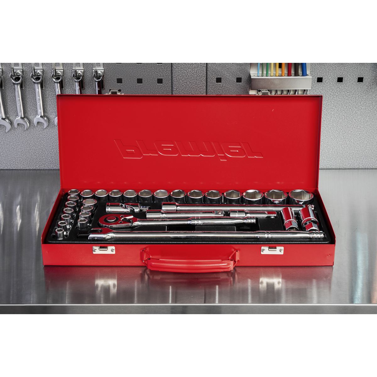 Sealey Premier Socket Set 32pc 1/2"Sq Drive 6pt WallDrive® - Metric/Imperial