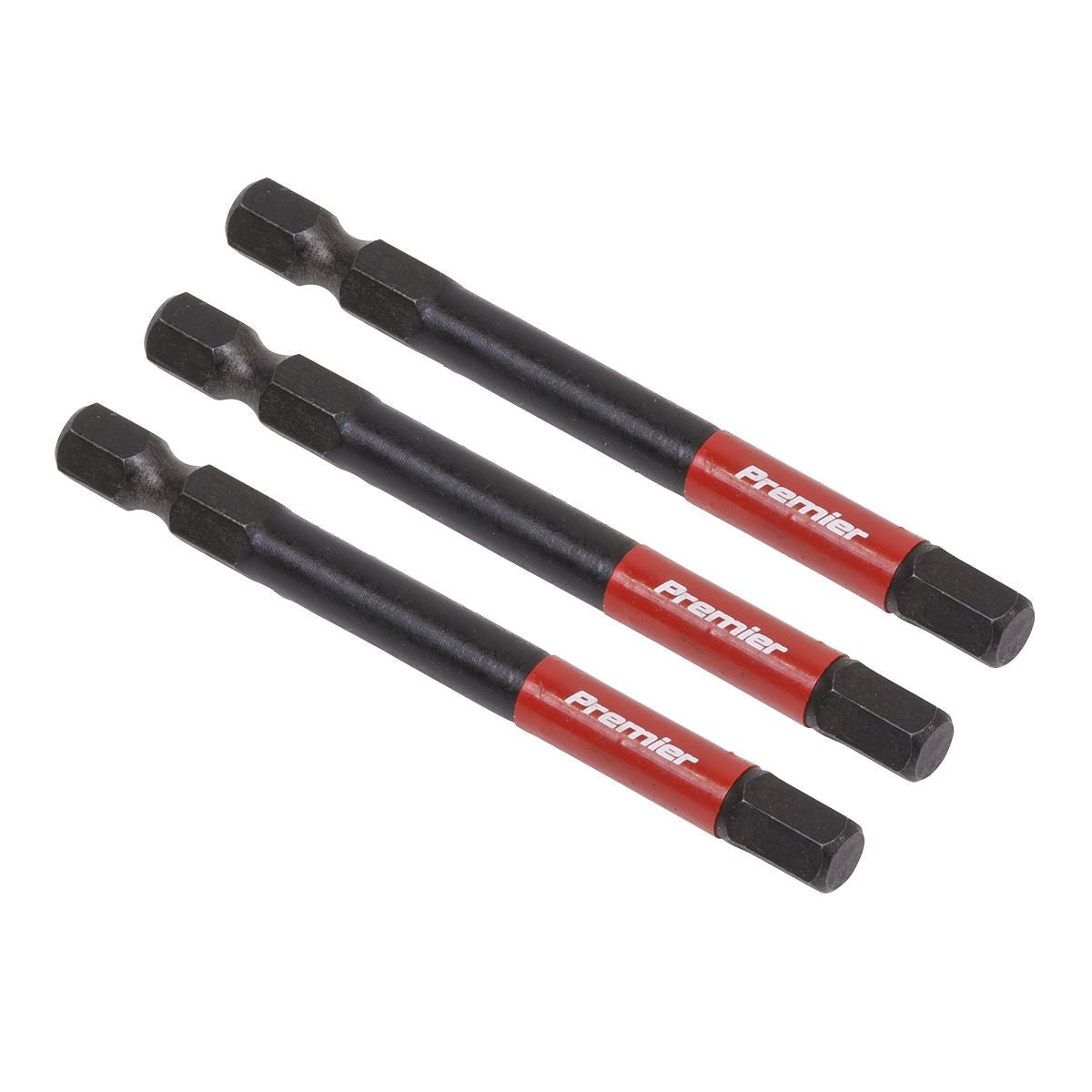 Sealey Premier Hex 6mm Impact Power Tool Bits 75mm - 3pc 