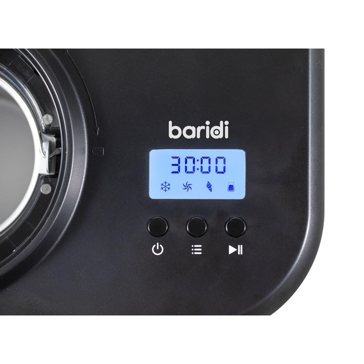 Baridi Automatic Churning Ice Cream Machine 1L - Black  White Rose Tools