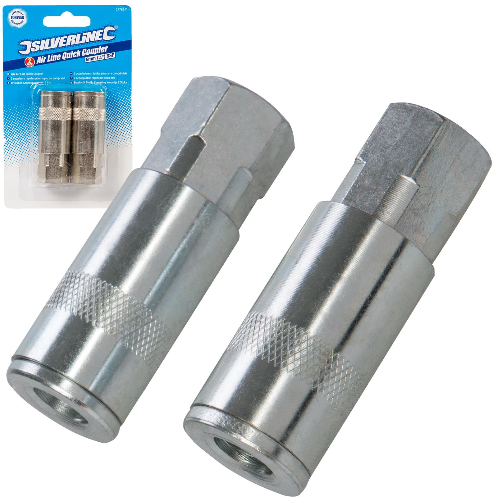 Silverline 2 Piece Quick Coupler 1/4" BSP Female Thread  Air Tool Connectors